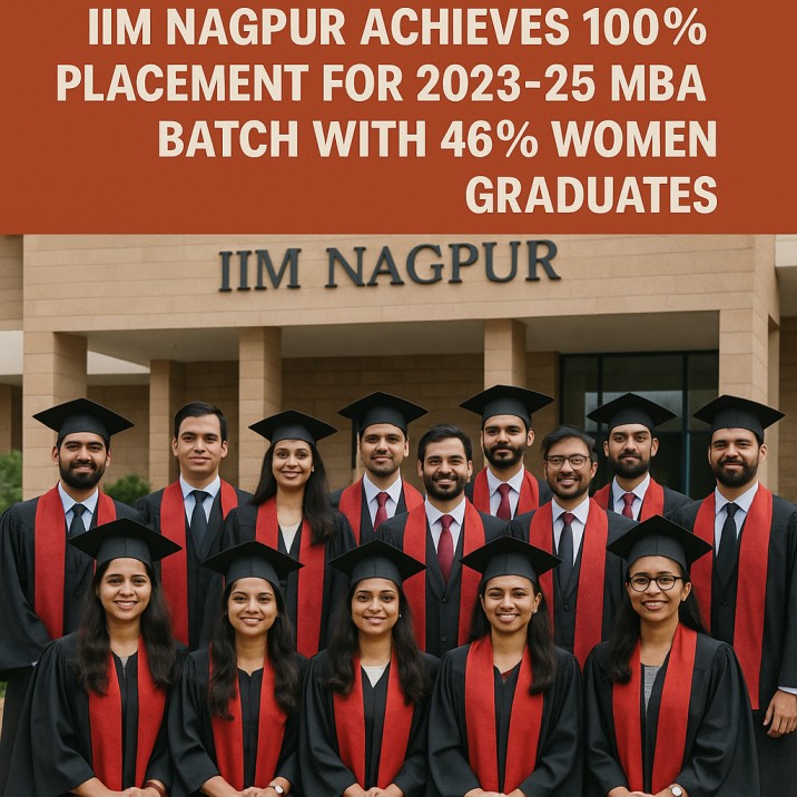 IIM Nagpur Achieves 100% Placement for 2023–25 MBA Batch With 46% Women Graduates