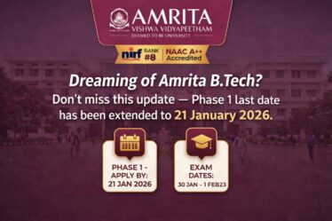 Amrita BTech Admission 2026: AEEE Phase 1 Extended