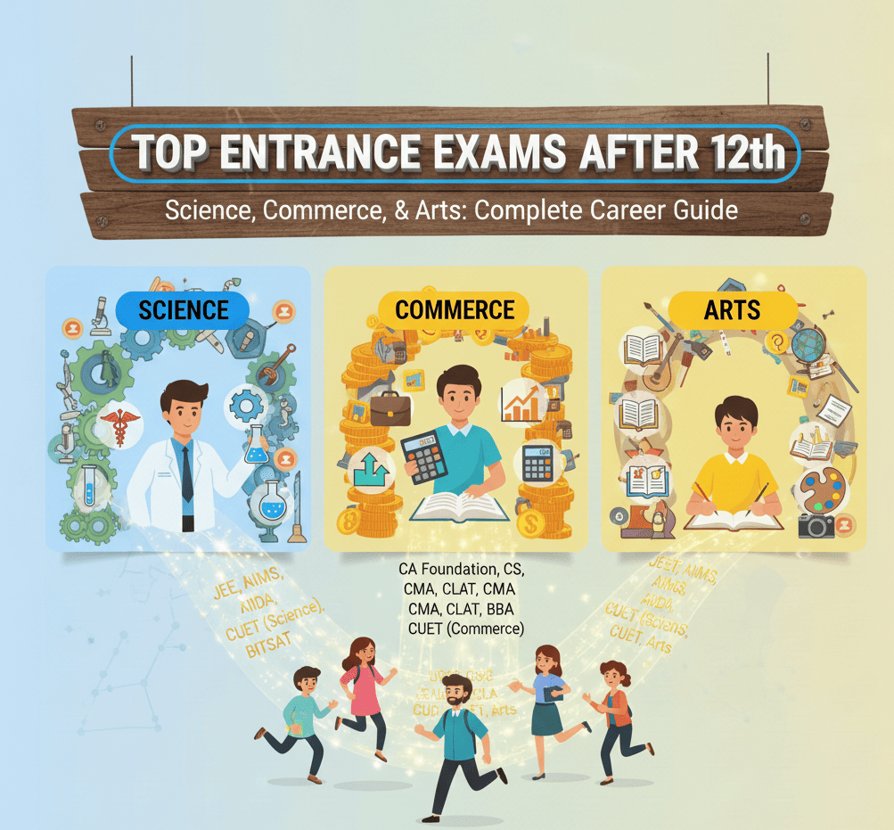 Top Entrance Exams After 12th Science, Commerce, and Arts: Complete Career Guide