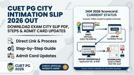 CUET PG City Intimation Slip 2026 Out: Download Exam City Slip PDF, Steps & Admit Card Updates