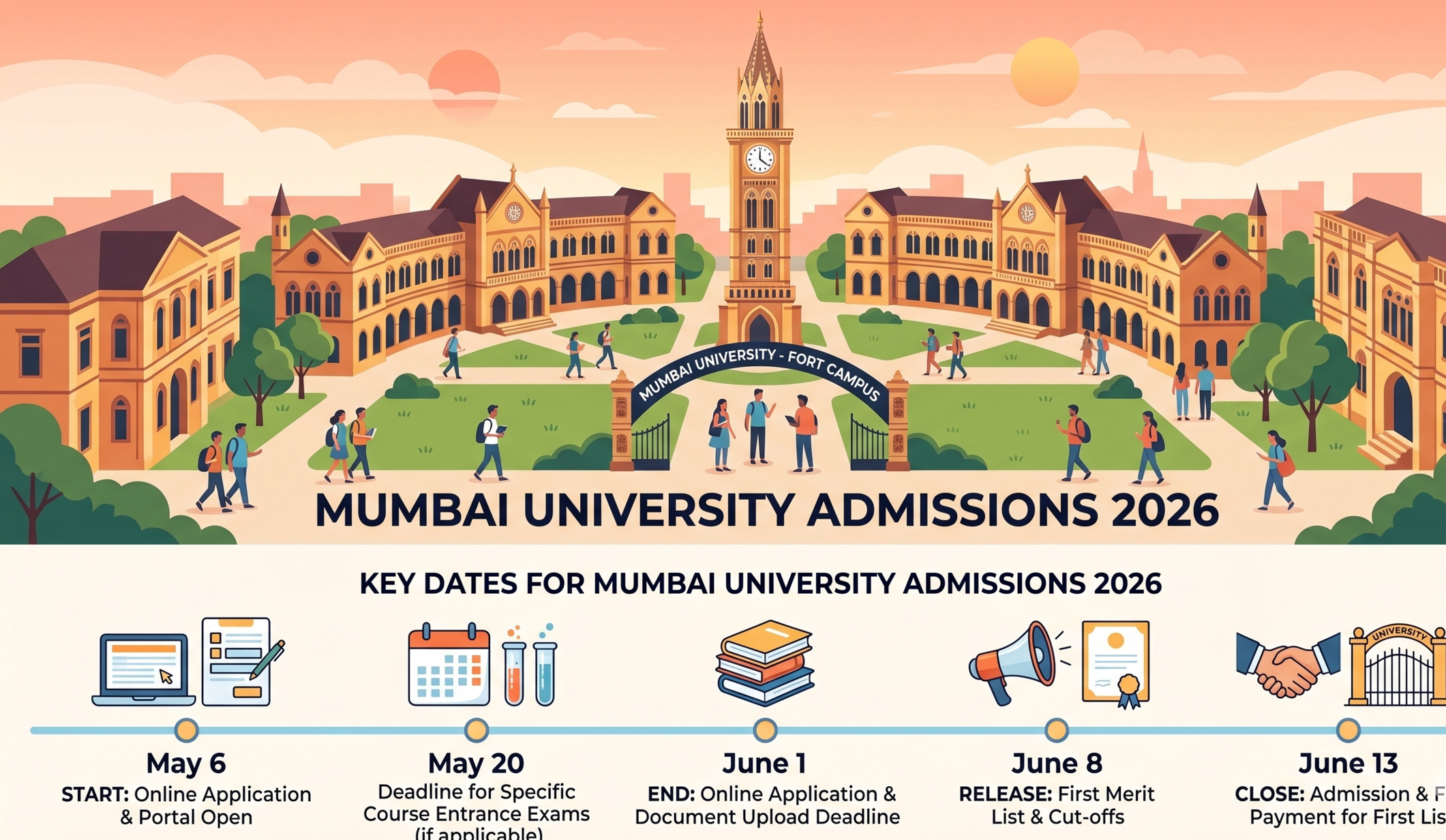 Mumbai University UG Admissions 2026: Registration Open from May 6. Register at muugadmission.samarth.edu.in before May 21 at 1 PM. dates, eligibility