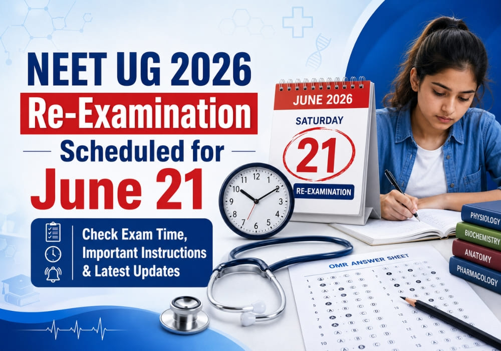 NEET UG 2026 Re-Examination Scheduled for June 21: Check Exam Time, Important Instructions & Latest Updates
