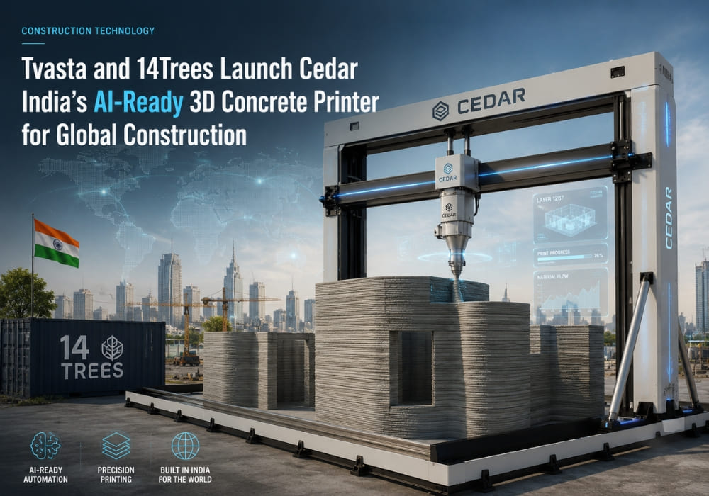 Tvasta and 14Trees Launch Cedar, India’s AI-Ready 3D Concrete Printer for Global Construction