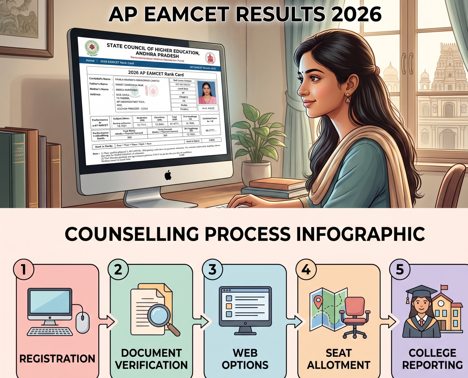 AP EAMCET Results 2026: out at cets.apsche.ap.gov.in. Scores, Merit List &eligibility, cutoff Counselling Guide