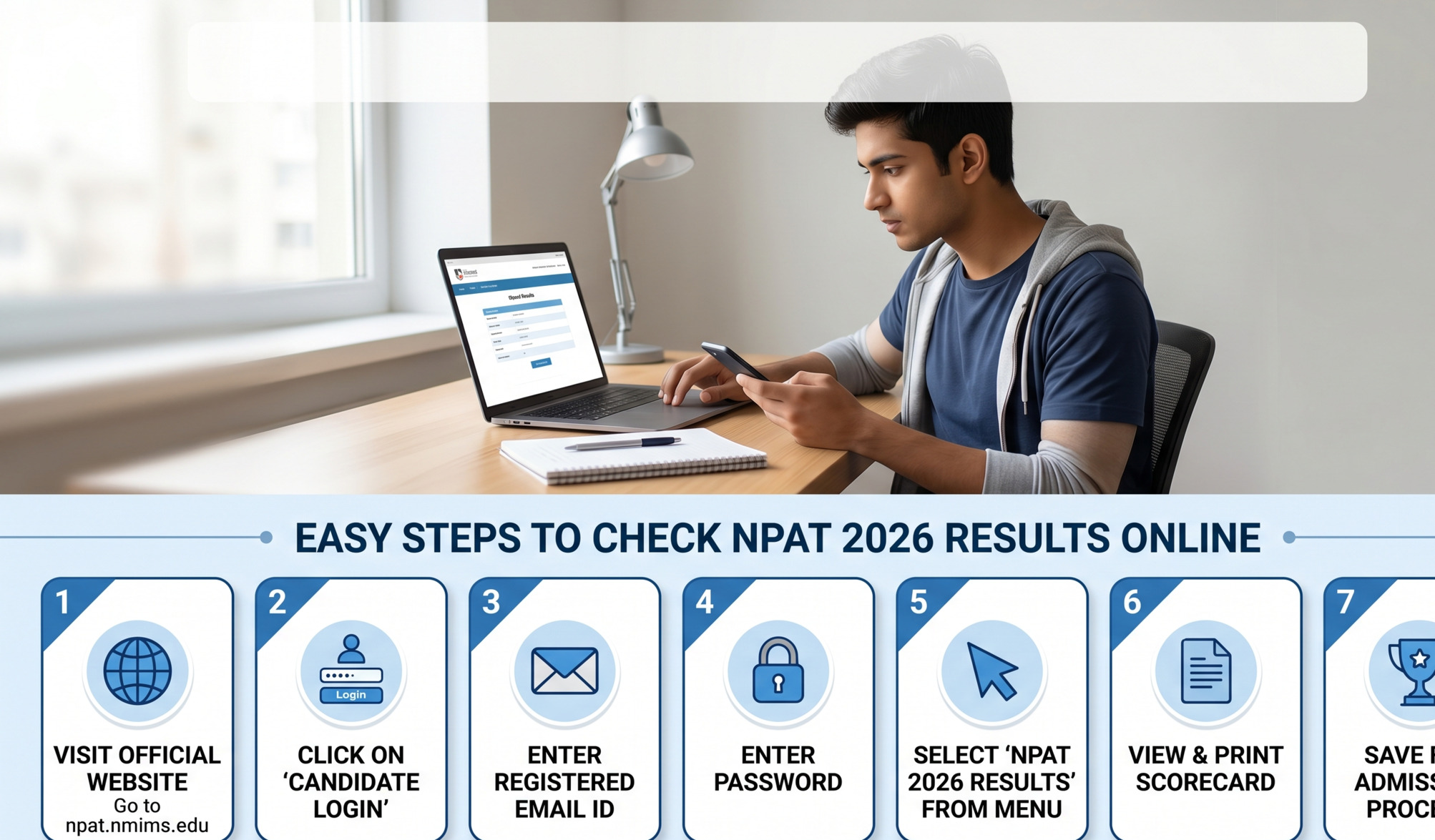 NPAT 2026 results expected today, June 22 at npat.nmims.edu. Check merit list, NMIMS login link, cutoff scores