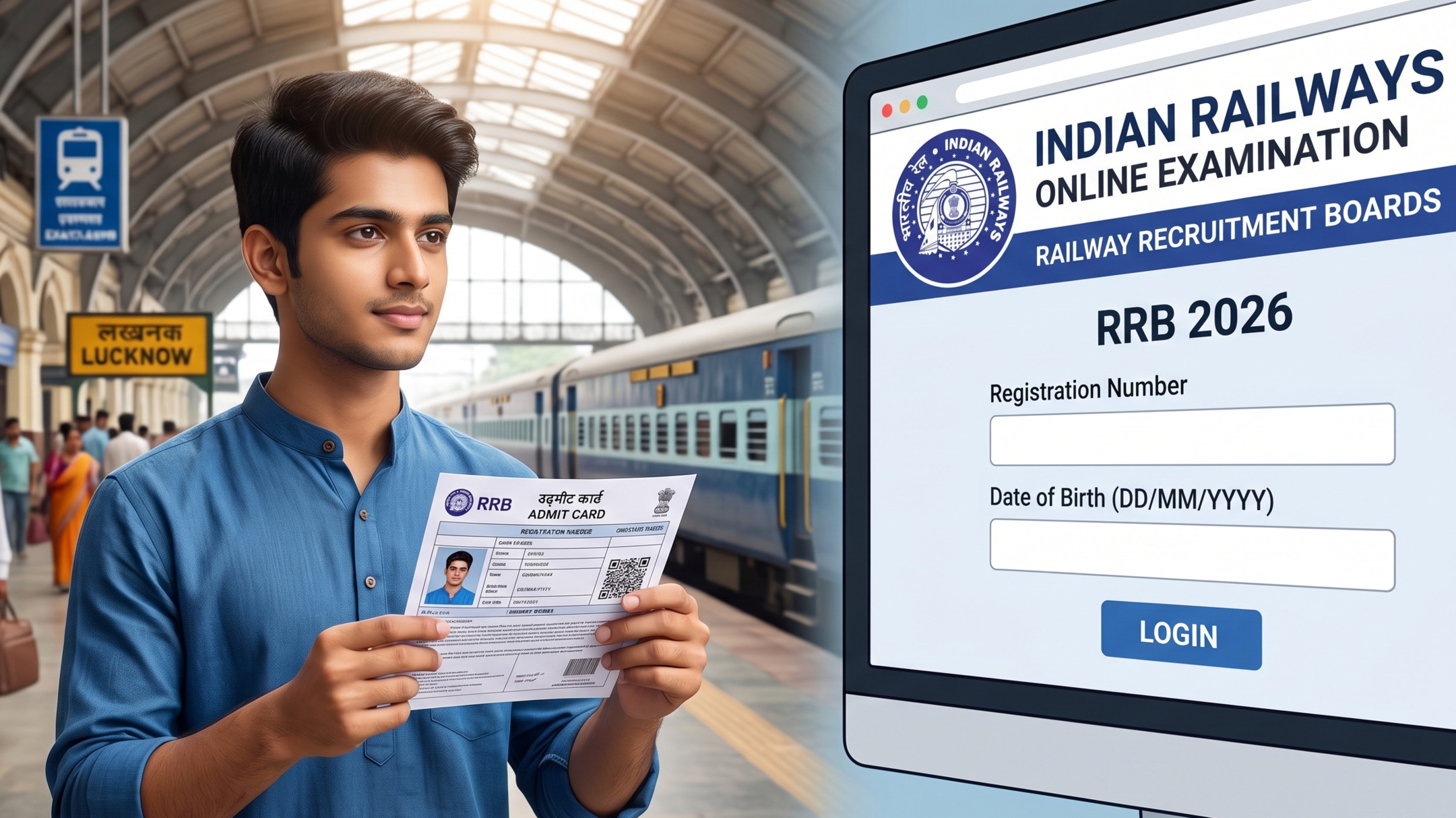 RRB NTPC 10+2 UG Exam City Slip 2026 link is active! Download admit card, check exam dates (May–June 2026)