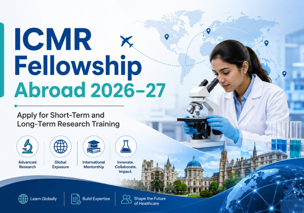 ICMR Fellowship Abroad 2026–27: Apply for Short-Term and Long-Term Research Training