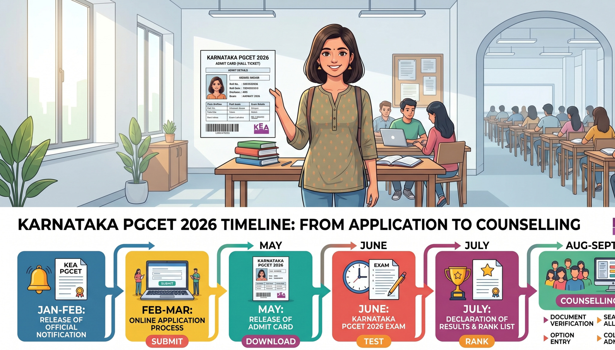Karnataka PGCET 2026 Hall Ticket Out — MBA & MCA Exam on June 14 ,10:30 AM–12:30 PM. Download steps, eligibility, syllabus, important dates