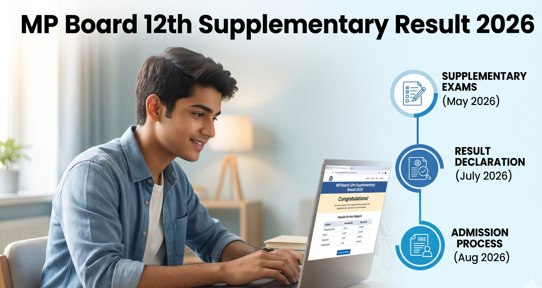 MP Board 12th Supplementary Result 2026 is out! Check your MPBSE Class 12 second main result via direct link, eligibility
