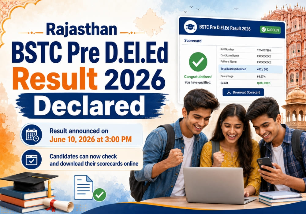 Rajasthan BSTC Pre D.El.Ed Result 2026 Declared: Download Scorecard at predeledraj2026.com