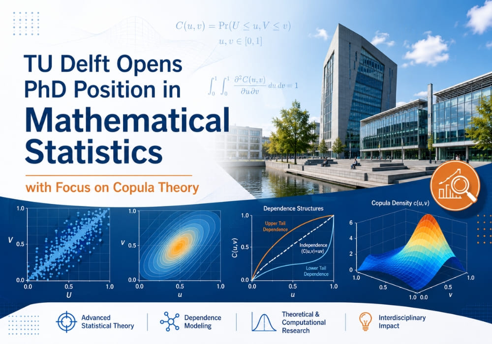 TU Delft Opens PhD Position in Mathematical Statistics with Focus on Copula Theory