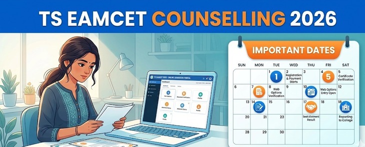 TS EAMCET 2026 counselling is live! Get registration dates, slot booking deadline (June 28), eligibility