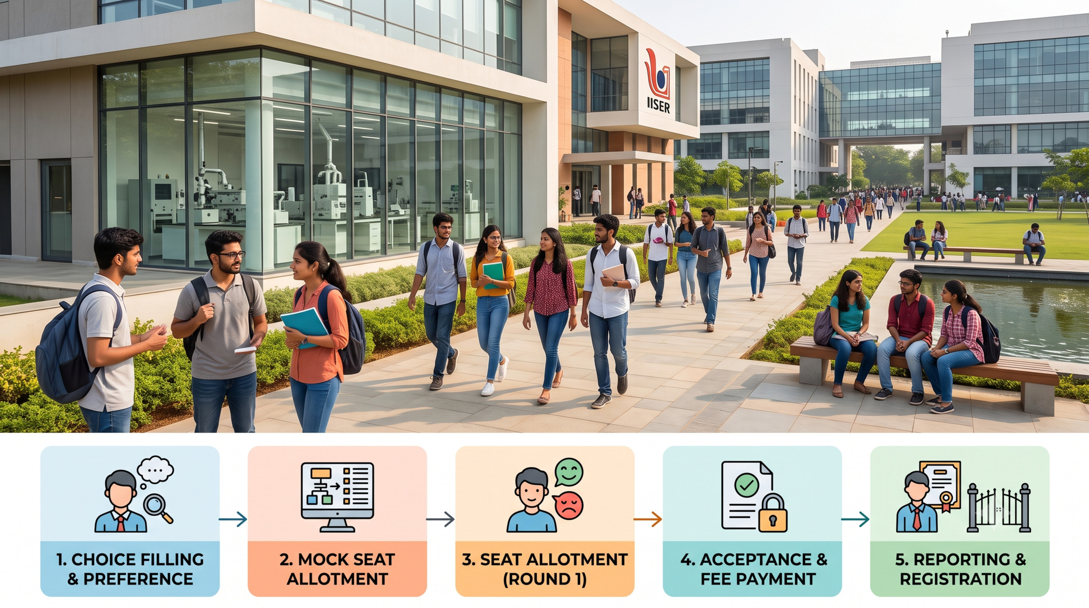 IISER 2026 counselling has begun! Get Round 1 seat allotment updates, cutoff trends, eligibility, key dates,