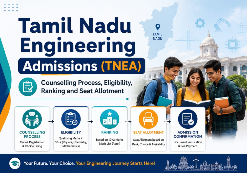 Tamil Nadu Engineering Admissions (TNEA): Counselling Process, Eligibility, Ranking and Seat Allotment