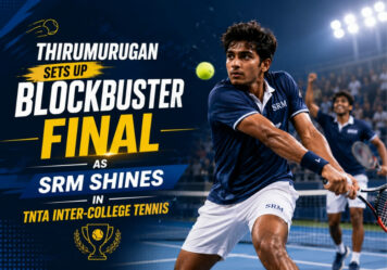 Thirumurugan Sets Up Blockbuster Final as SRM Shines in TNTA Inter-College Tennis