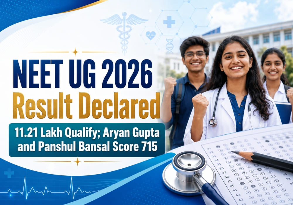 NEET UG 2026 Result Declared: 11.21 Lakh Qualify; Aryan Gupta and Panshul Bansal Score 715