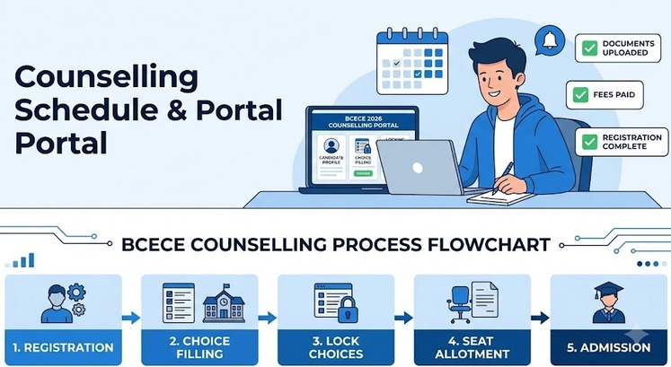 BCECE 2026 online counselling schedule is live at bceceboard.bihar.gov.in. Get dates, eligibility, documents, choice