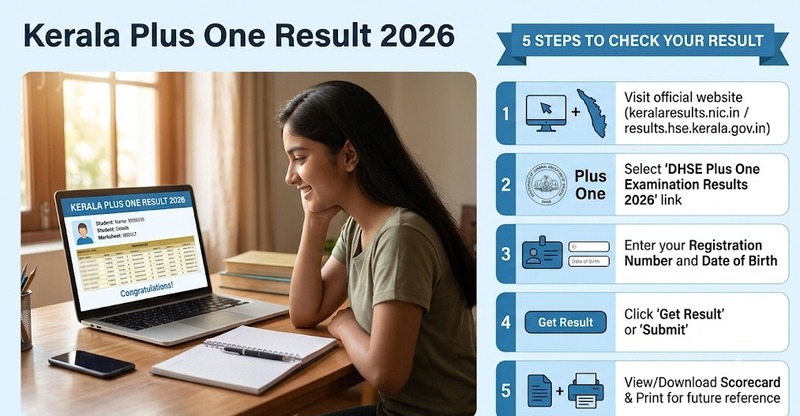 Kerala Plus One Result 2026 releases July 15 for 4+ lakh students direct download links, checking pass marks, and revaluation