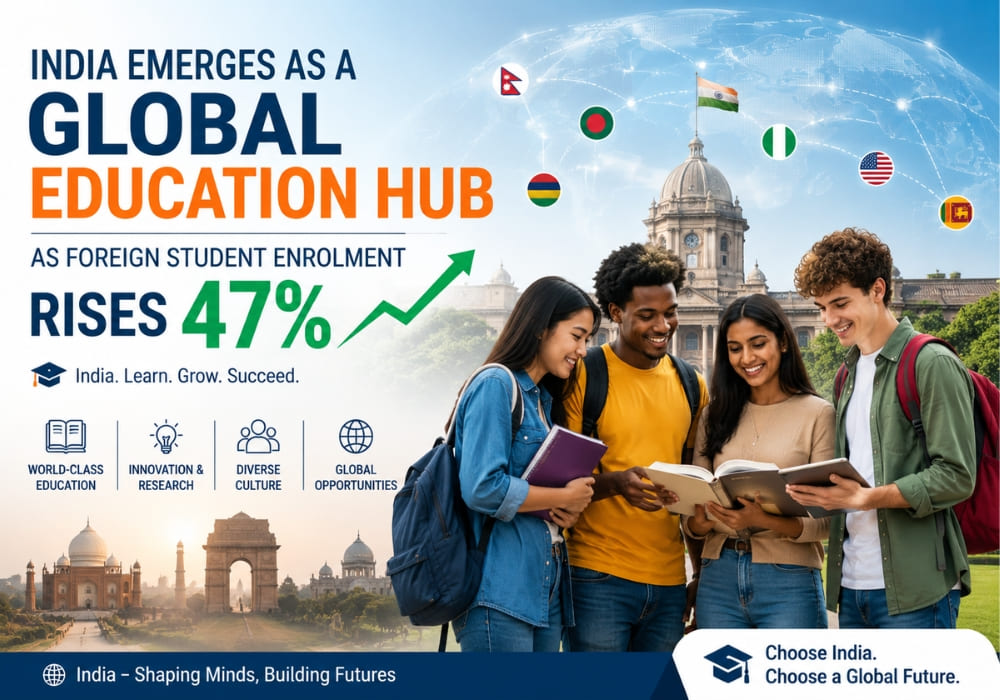 India Emerges as a Global Education Hub as Foreign Student Enrolment Rises 47%