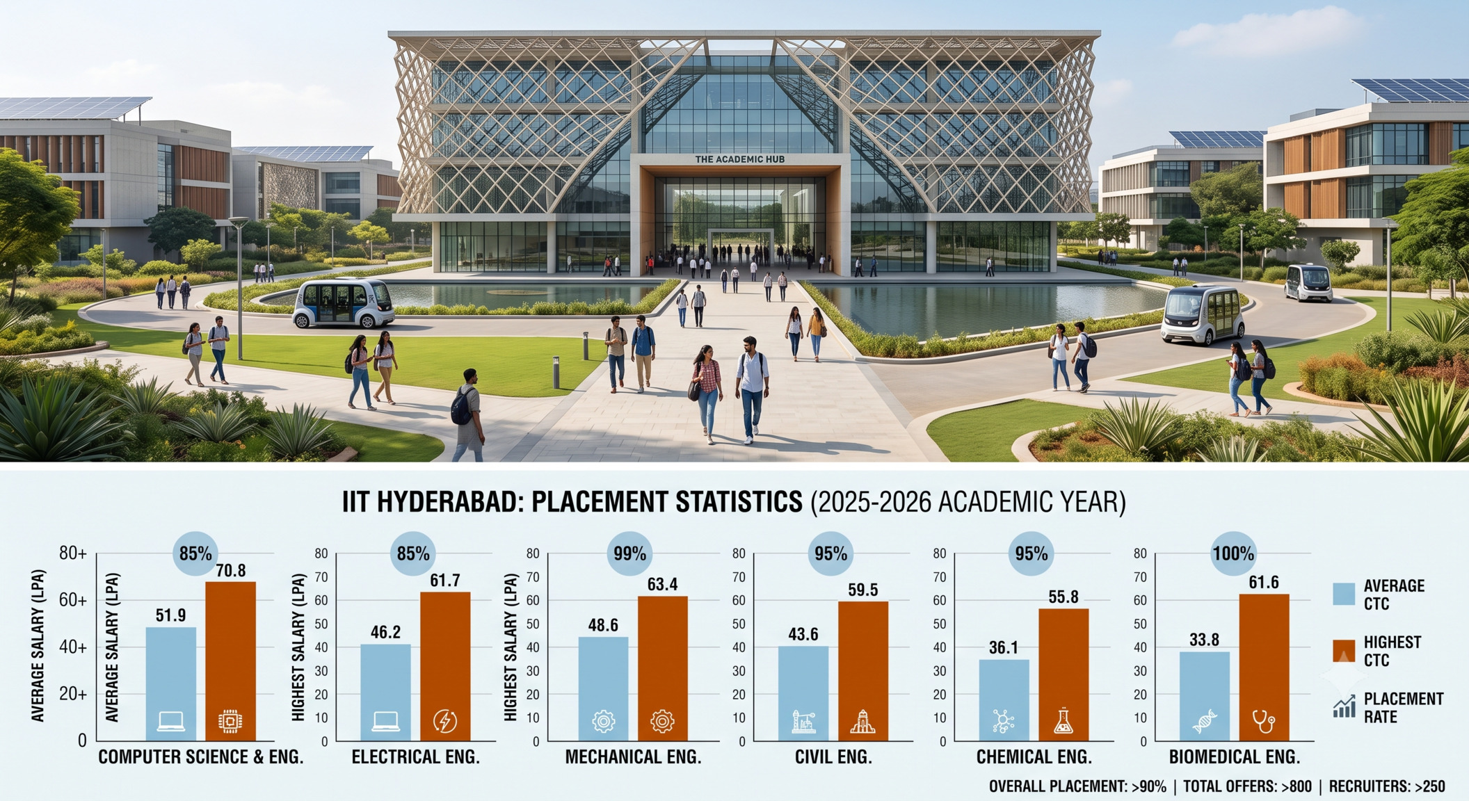 IIT Hyderabad Placements 2026: check average package, highest package (₹2.5 Cr), top recruiters, eligibility, and important dates