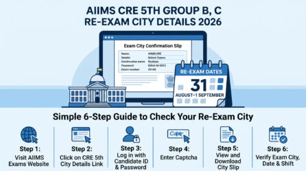 AIIMS CRE 5th Group B, C Re-Exam City Details 2026 released. Get the direct link, exam dates, eligibility,