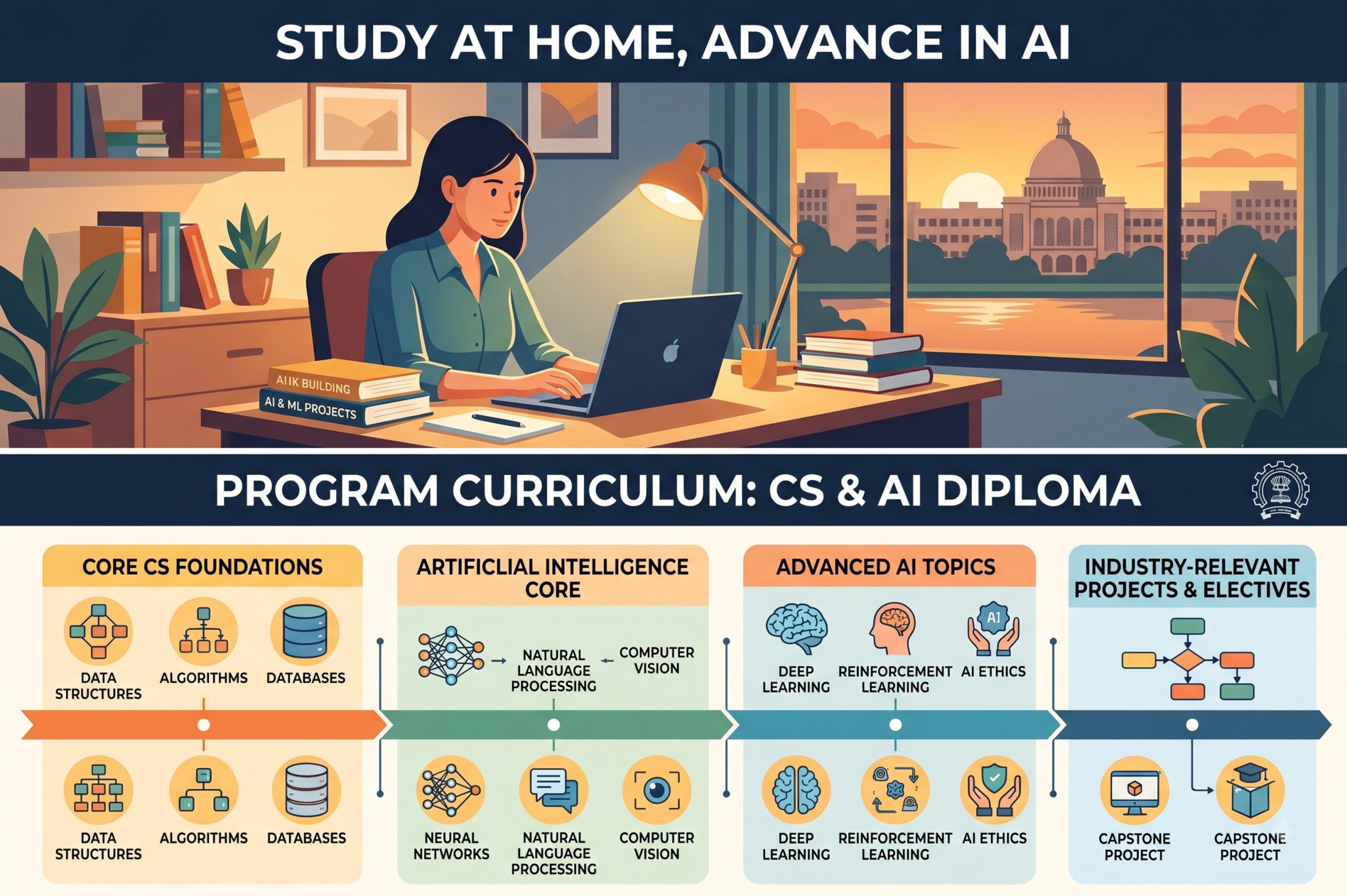 IIT Bombay's online ePGD in Computer Science & AI is open for working professionals. Get dates, eligibility, fees, curriculum,