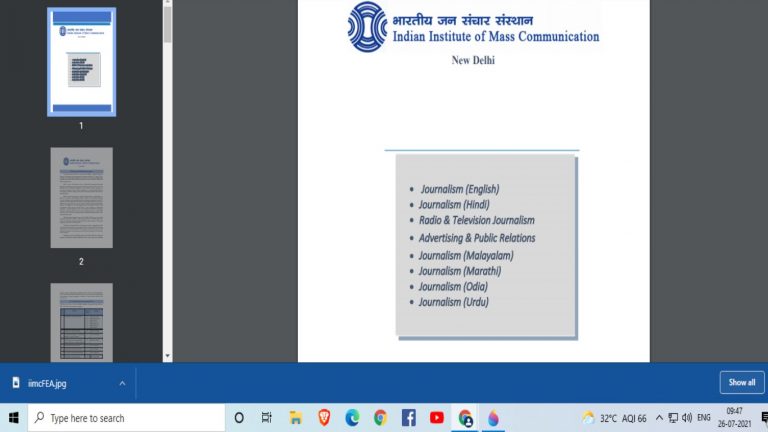 IIMC 2021 admission: Study great journalism courses