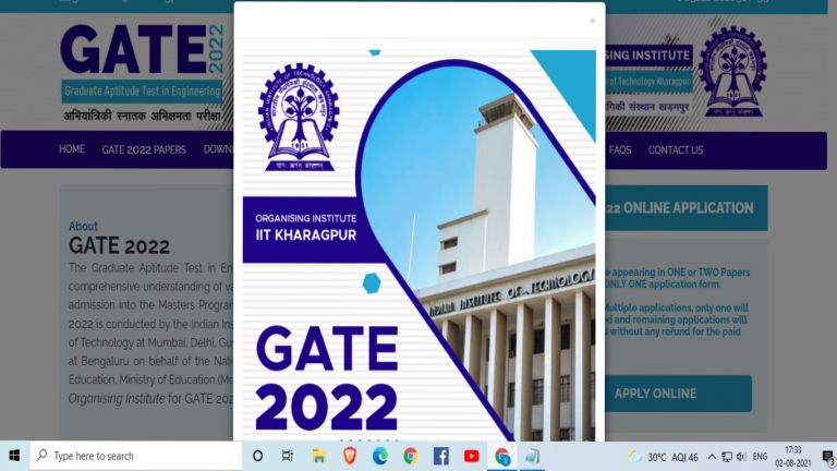 GATE 2022 registration: Great process begins on August 30