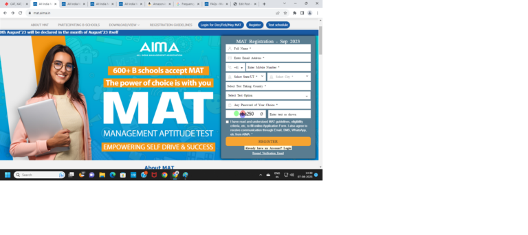 MAT 2023 registration till 29 Aug/12 Sep for PBT and CBT modes, imp info and direct appln link here