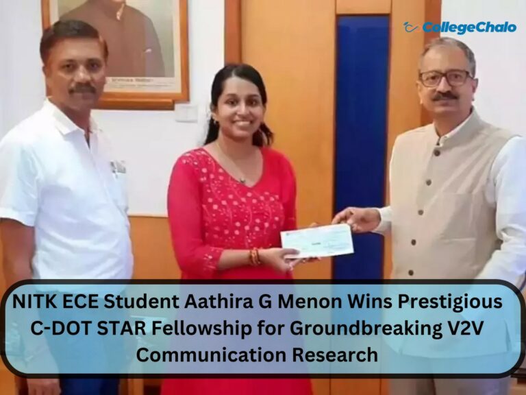 NITK ECE Student Aathira G Menon Wins Prestigious C-DOT STAR Fellowship for Groundbreaking V2V Communication Research