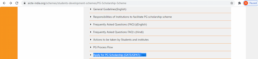 AICTE PG Scholarship