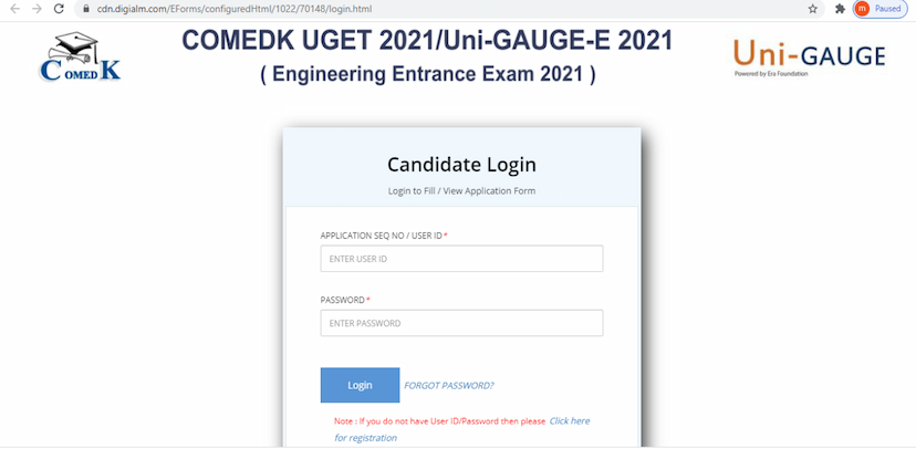 COMEDK UGET 2021