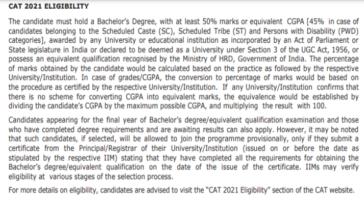 CAT 2021 application