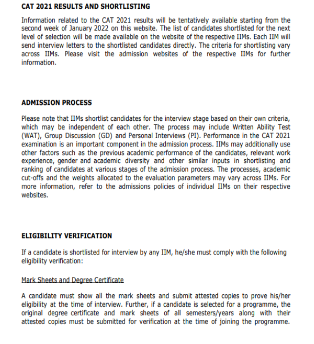 CAT 2021 application
