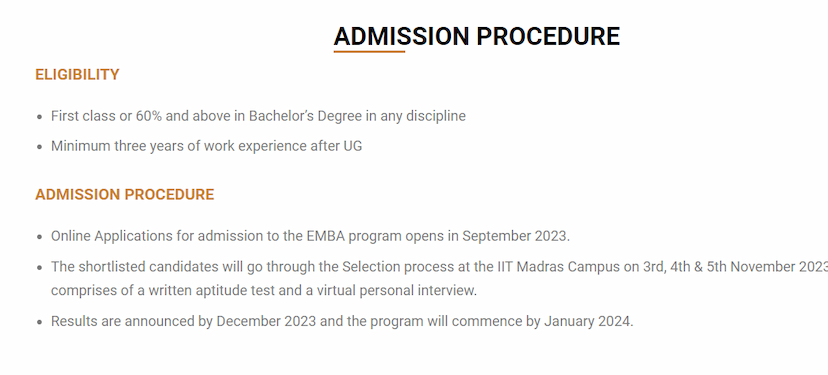 E MBA program at IIT Madras