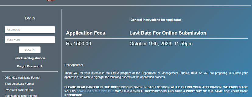E MBA program at IIT Madras