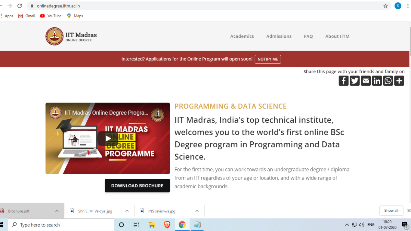 IIT Madras Data Science & Programming Course [Online]