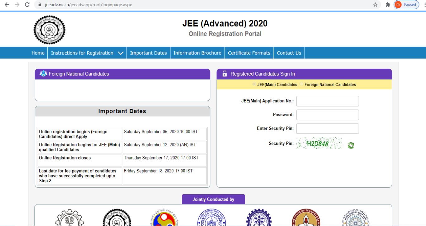 JEE Advanced exam