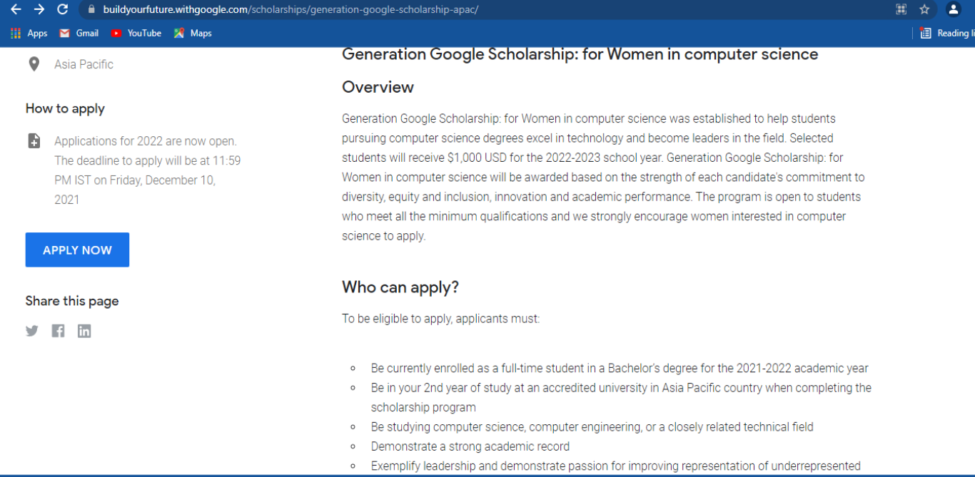 Generation Google Scholarship