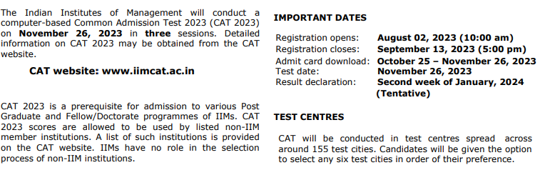 CAT 2023 registration