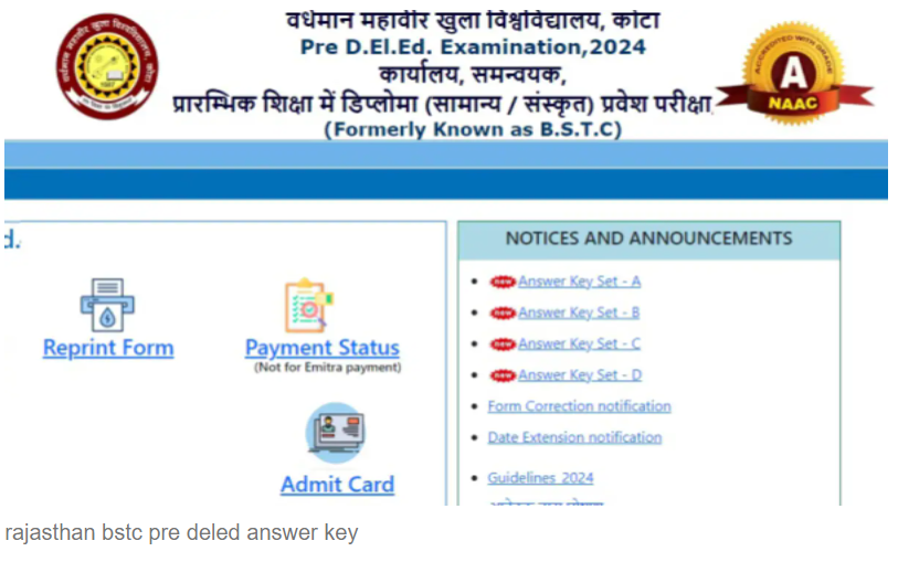 Rajasthan Pre Deled Result 2024....